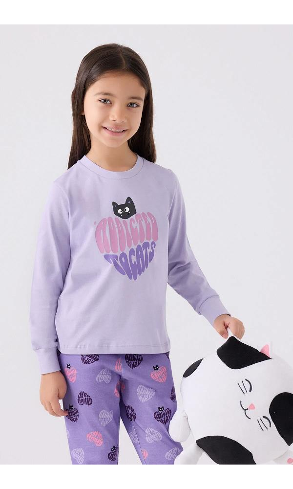 ROLY POLY RP3465-2  KIZ ÇOCUK PİJAMA TAKIMI Lila