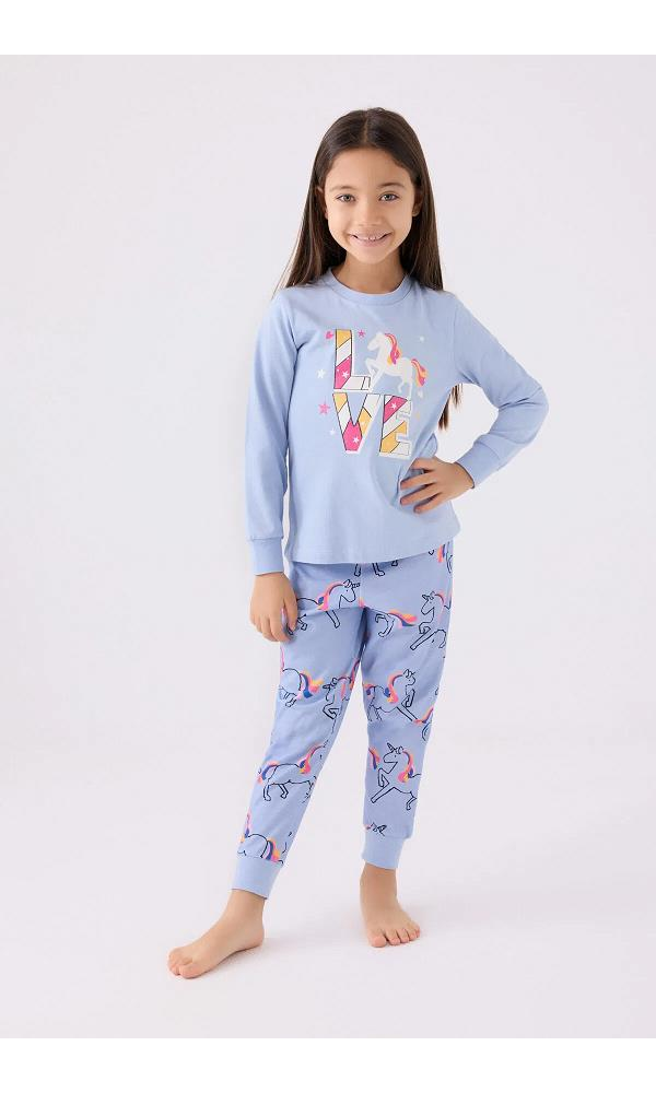 ROLY POLY RP3476-2 KIZ PİJAMA TAKIM MAVİ