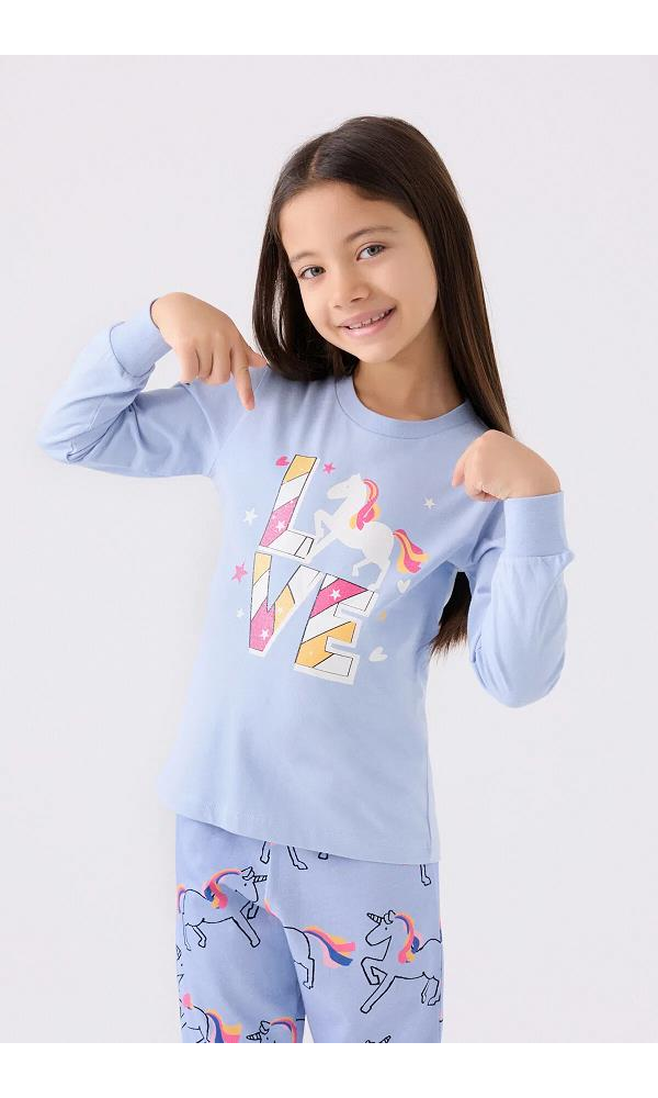 ROLY POLY RP3476-2 KIZ PİJAMA TAKIM MAVİ