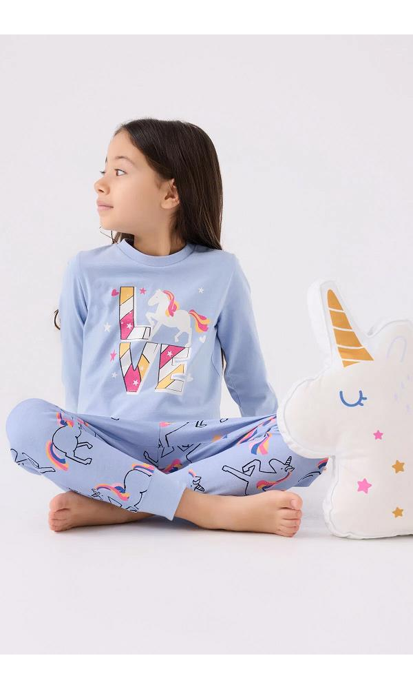 ROLY POLY RP3476-2 KIZ PİJAMA TAKIM MAVİ