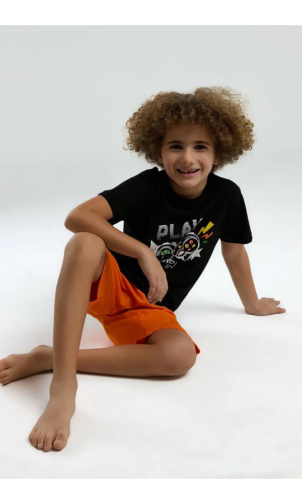 ROLY POLY RP3539-2  ERKEK ÇOCUK BERMUDA TAKIM SİYAH