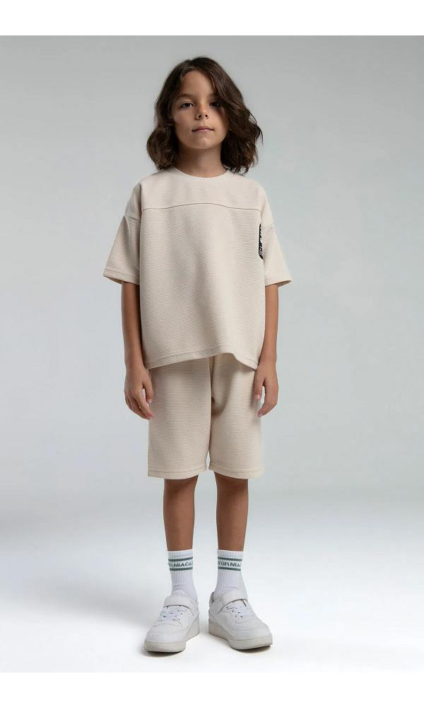 ROLY POLY RP3565-2  ERKEK ÇOCUK BERMUDA TAKIM bej
