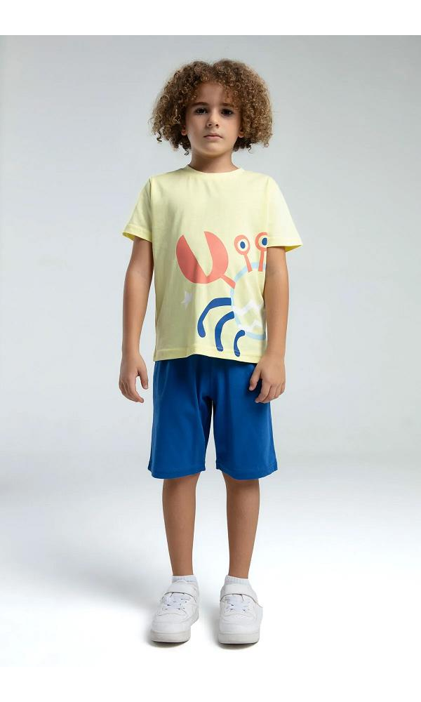 ROLY POLY RP3576-2  ERKEK ÇOCUK BERMUDA TAKIM Açık Sarı
