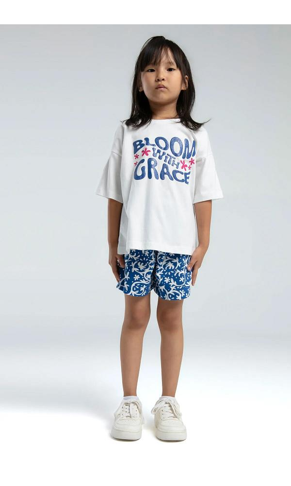 ROLY POLY RP3621-2 KIZ ÇOCUK ŞORT TAKIM BEYAZ