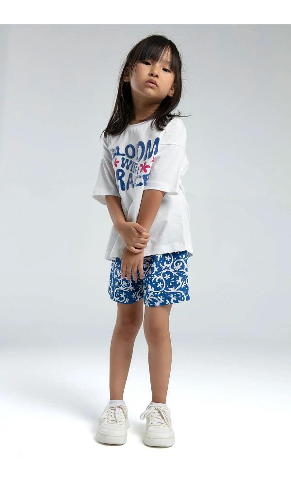 ROLY POLY RP3621-2 KIZ ÇOCUK ŞORT TAKIM BEYAZ