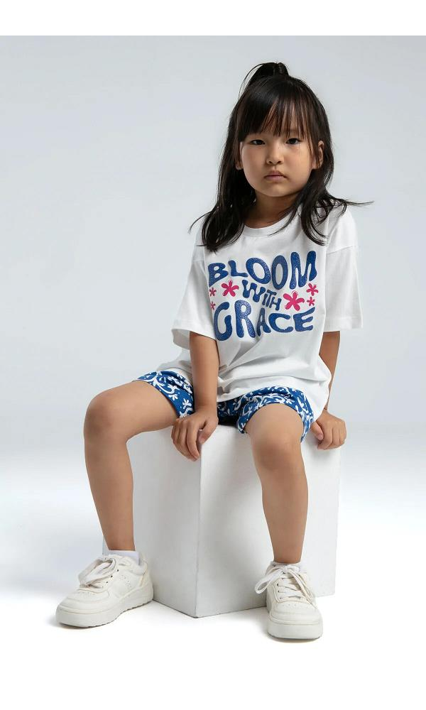 ROLY POLY RP3621-2 KIZ ÇOCUK ŞORT TAKIM BEYAZ