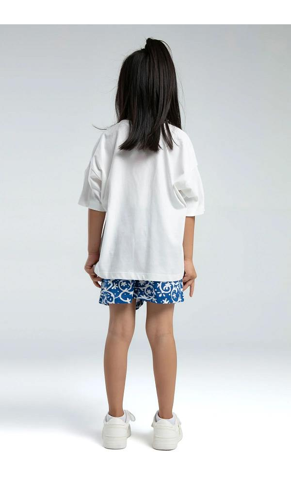 ROLY POLY RP3621-2 KIZ ÇOCUK ŞORT TAKIM BEYAZ