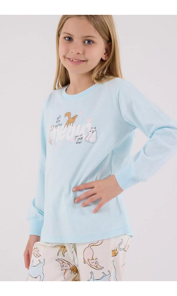 ROLY POLY RP3710-2 KIZ ÇOCUK PİJAMA TAKIMI MAVİ