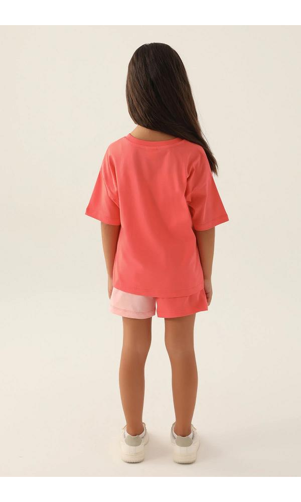 RolyPoly 3391 Kız Çocuk Şort Takım Toz Pembe