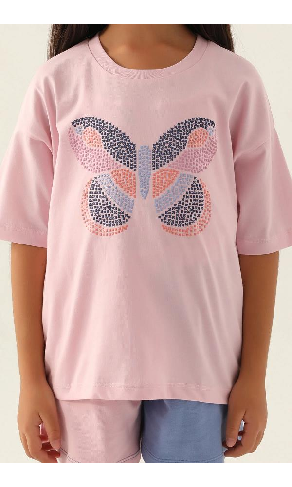 RolyPoly 3391 Kız Çocuk Şort Takım Toz Pembe