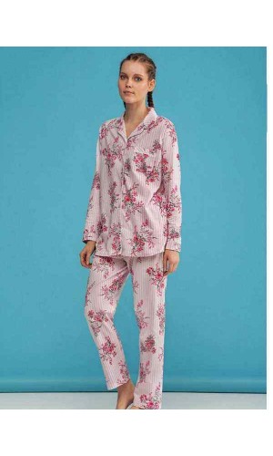 SENFONİ 7410 BAYAN DÜĞMELİ TAKIM PEMBE