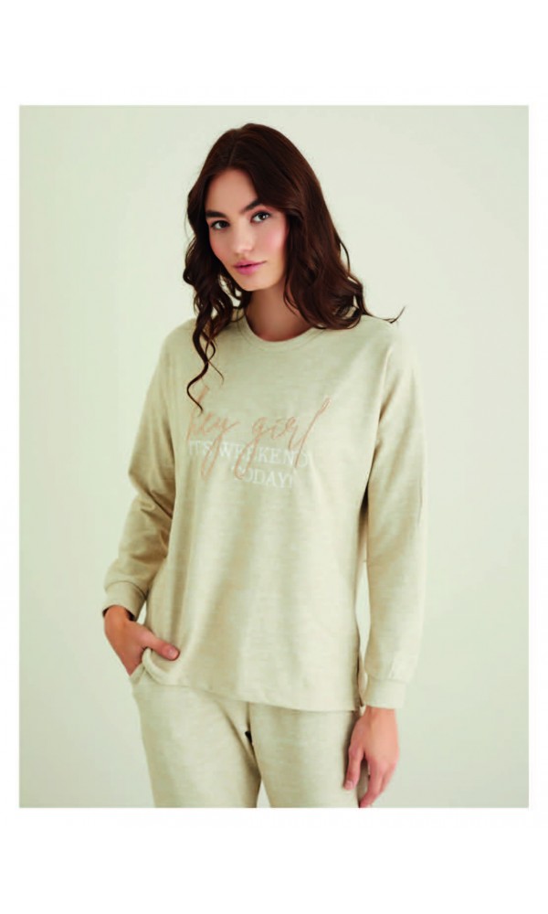 SENFONİ 7883 BAYAN BİSİKLET YAKA SPOR TAKIM KAHVE