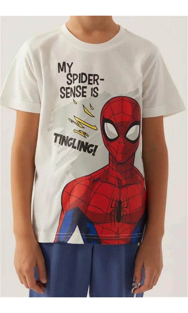 Spıder-Man Erkek Çocuk Bermuda Takım KREM