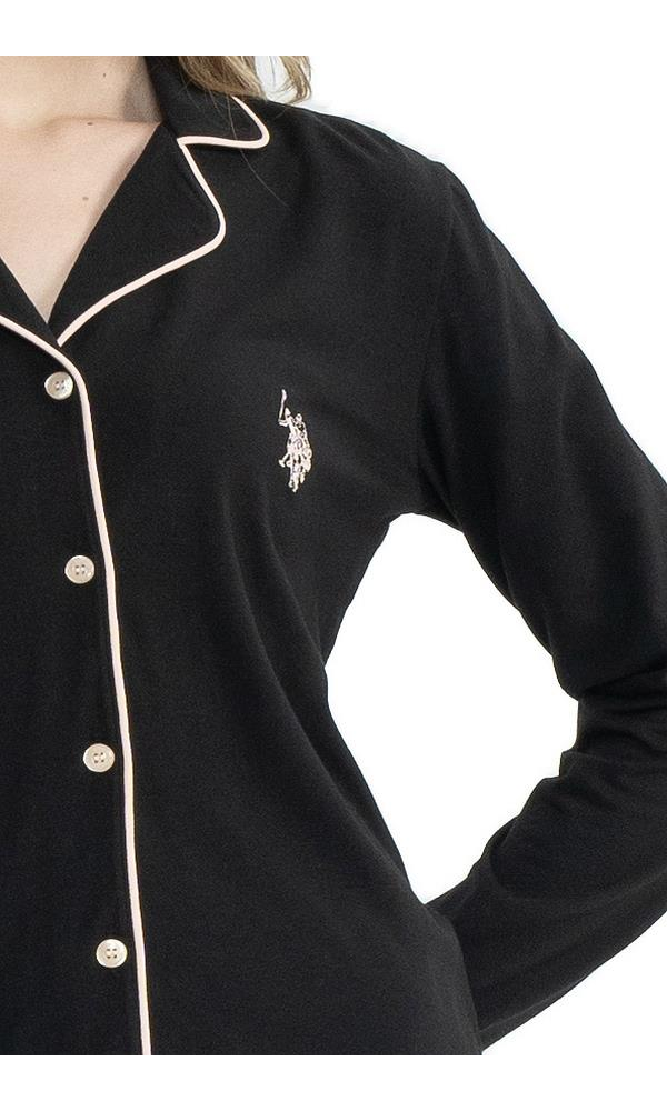 U.S POLO 11000 KADIN BOYDAN PATLI PİJAMA TAKIM LACİVERT
