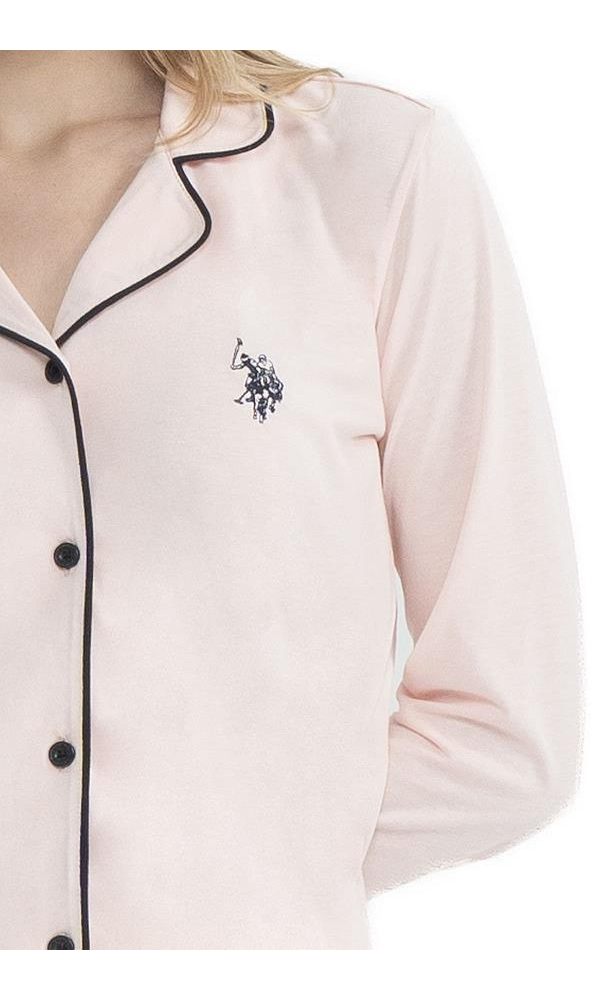 U.S POLO 11000 KADIN BOYDAN PATLI PİJAMA TAKIM LACİVERT