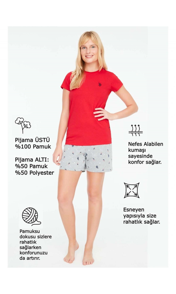 U.S POLO 16889 BAYAN ŞORT TAKIM SİYAH