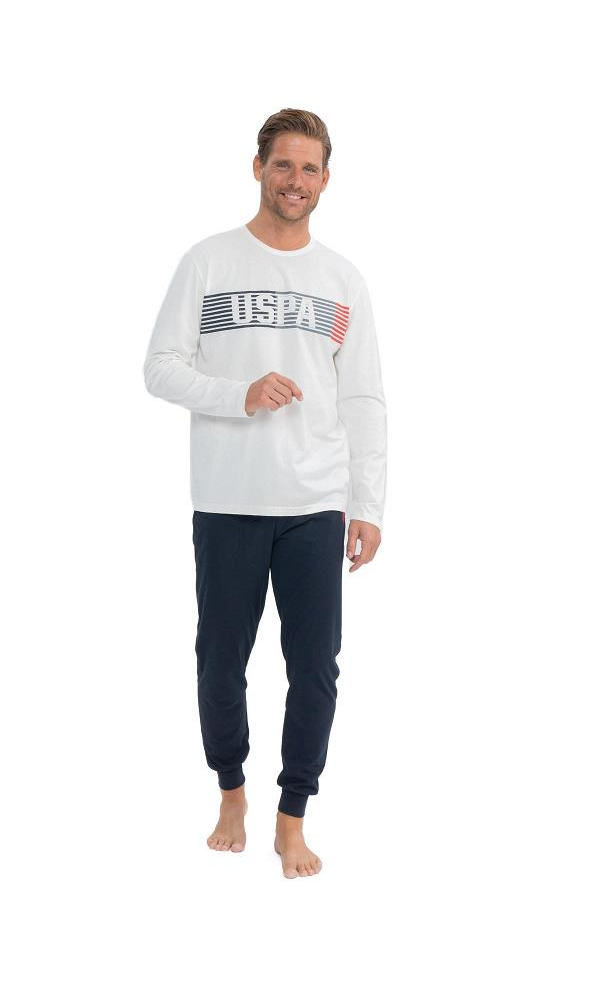 U.S POLO 18830 YUVARLAK YAKA PİJAMA TAKIMI EKRU