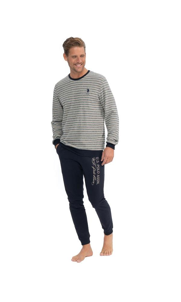 U.S POLO 18839 ERKEK PİJAMA TAKIM LACİVERT