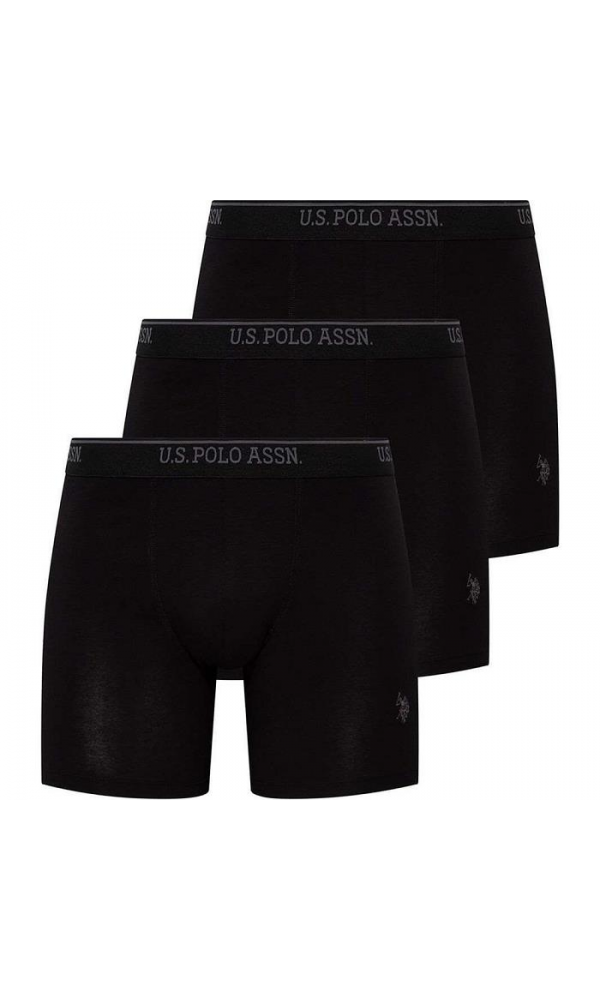 U.S POLO 80454 ERKEK UZUN PAÇALI 3 lü Boxer GRİ