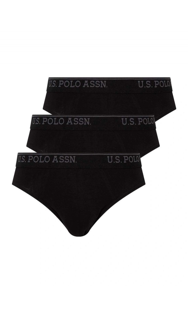U.S POLO 83057 ERKEK 3 LÜ SLİP SİYAH-LACİVERT