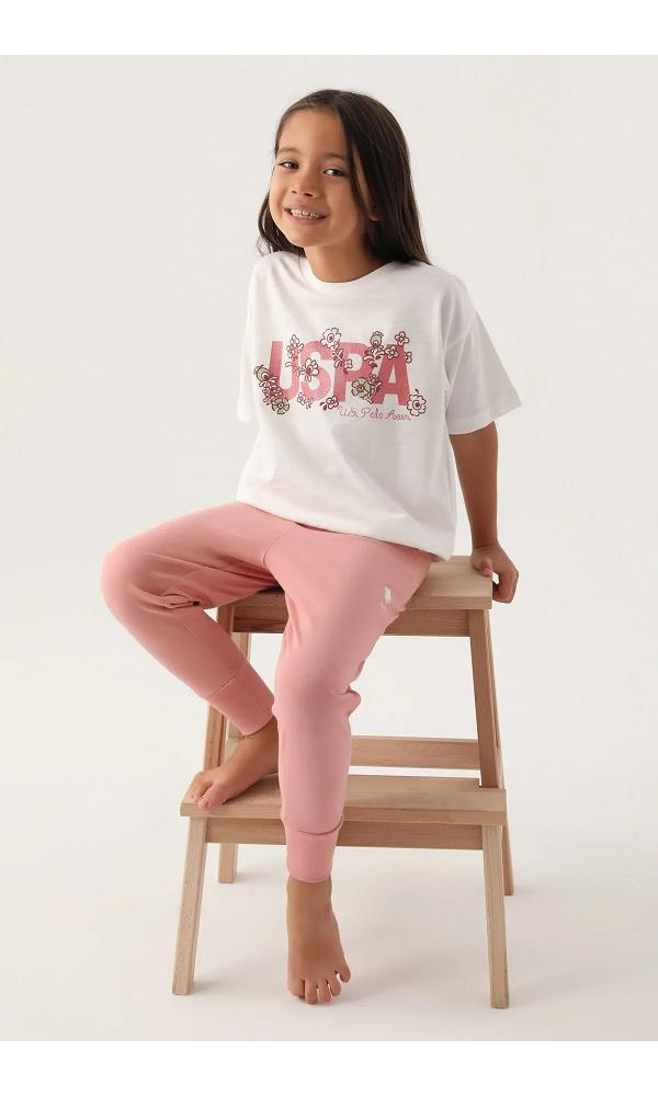 U.S. Polo Assn. 1801 Kız Çocuk pijama Takım KREM