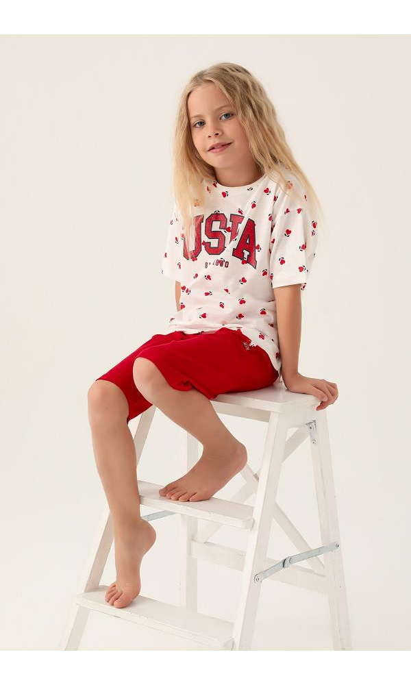 U.S. Polo Assn. 1831 Kız Çocuk Kapri Takım KAHVE