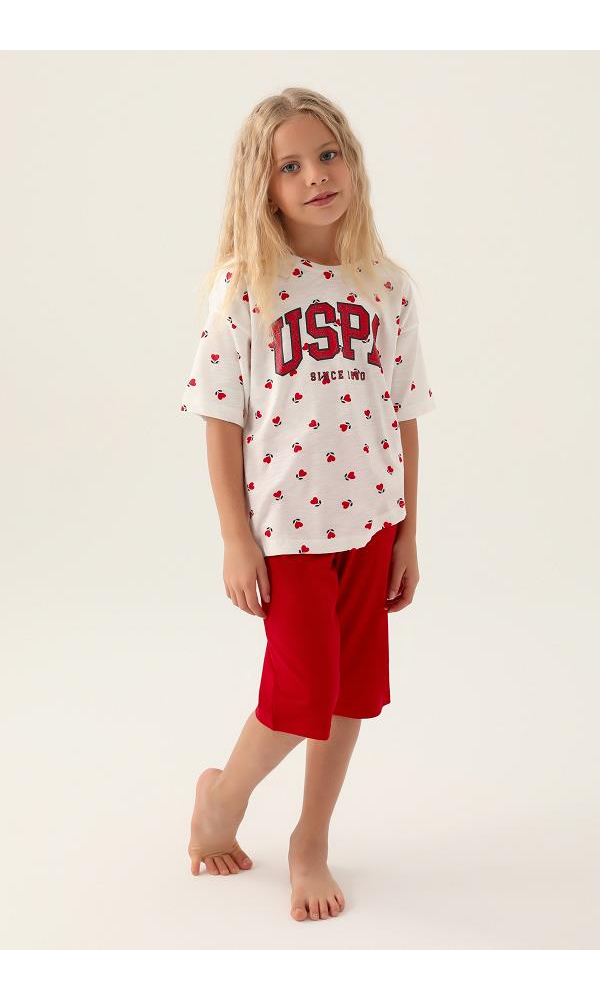 U.S. Polo Assn. 1831 Kız Çocuk Kapri Takım KAHVE