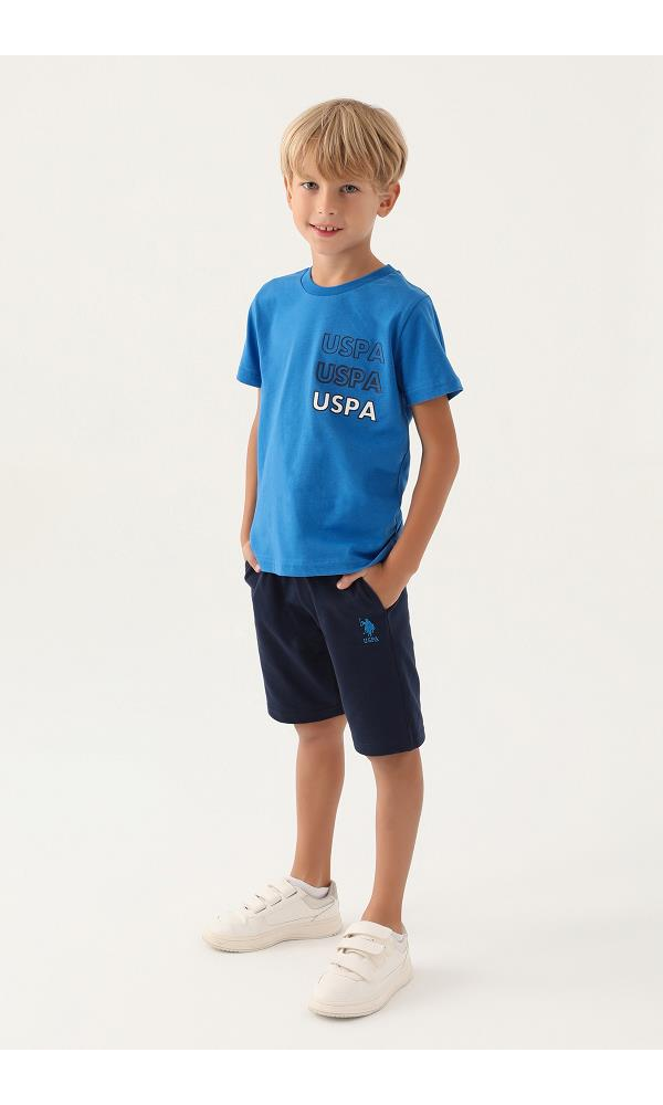 U.S. Polo Assn. Erkek Çocuk Bermuda Takım Krem Lvnt