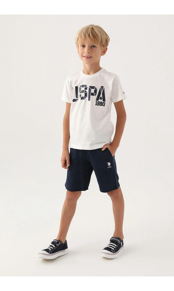 U.S. Polo Assn. Erkek Çocuk Bermuda Takım Kehribar