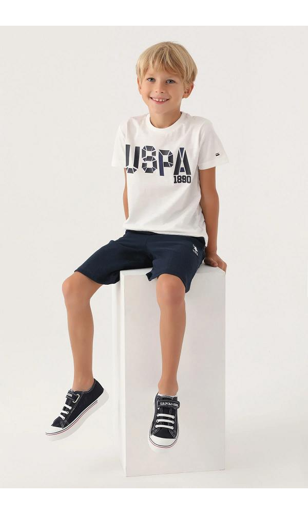 U.S. Polo Assn. Erkek Çocuk Bermuda Takım Kehribar