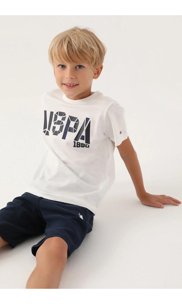 U.S. Polo Assn. Erkek Çocuk Bermuda Takım Kehribar