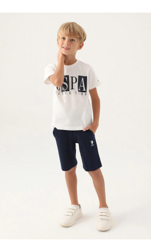U.S. Polo Assn. Erkek Çocuk Bermuda Takım Kehribar