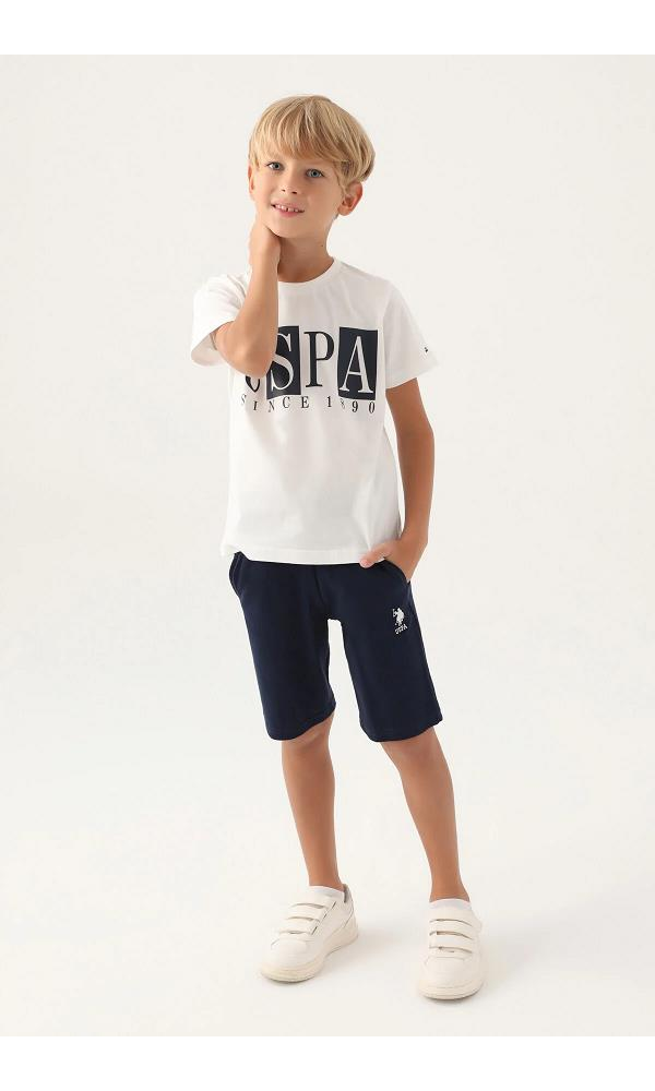 U.S. Polo Assn. Erkek Çocuk Bermuda Takım Kehribar