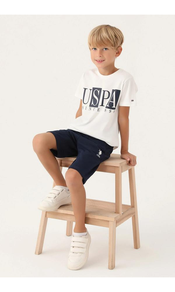 U.S. Polo Assn. Erkek Çocuk Bermuda Takım Kehribar