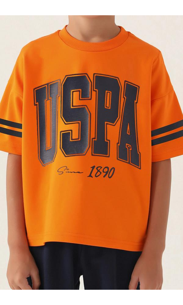 U.S. Polo Assn. Erkek Çocuk Bermuda Takım Kehribar