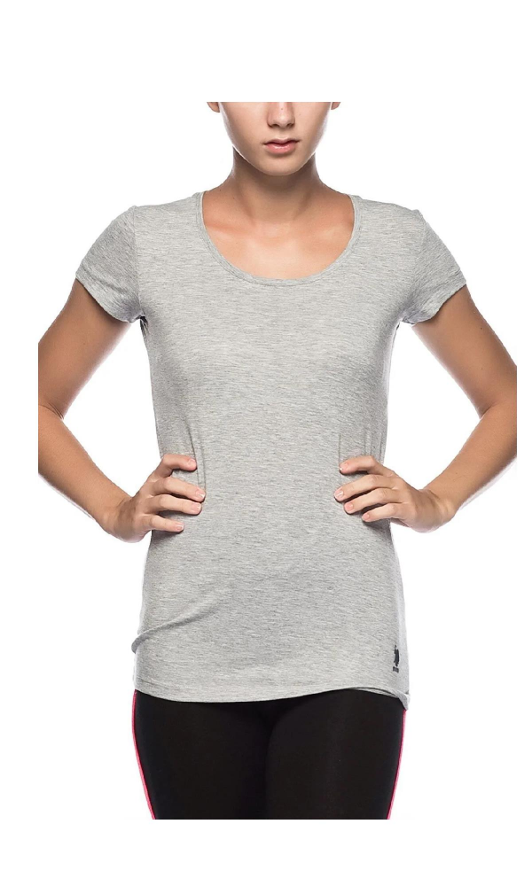 U.S. POLO ASSN Kadın Derin Yuvarlak Yaka T-shirt SİYAH