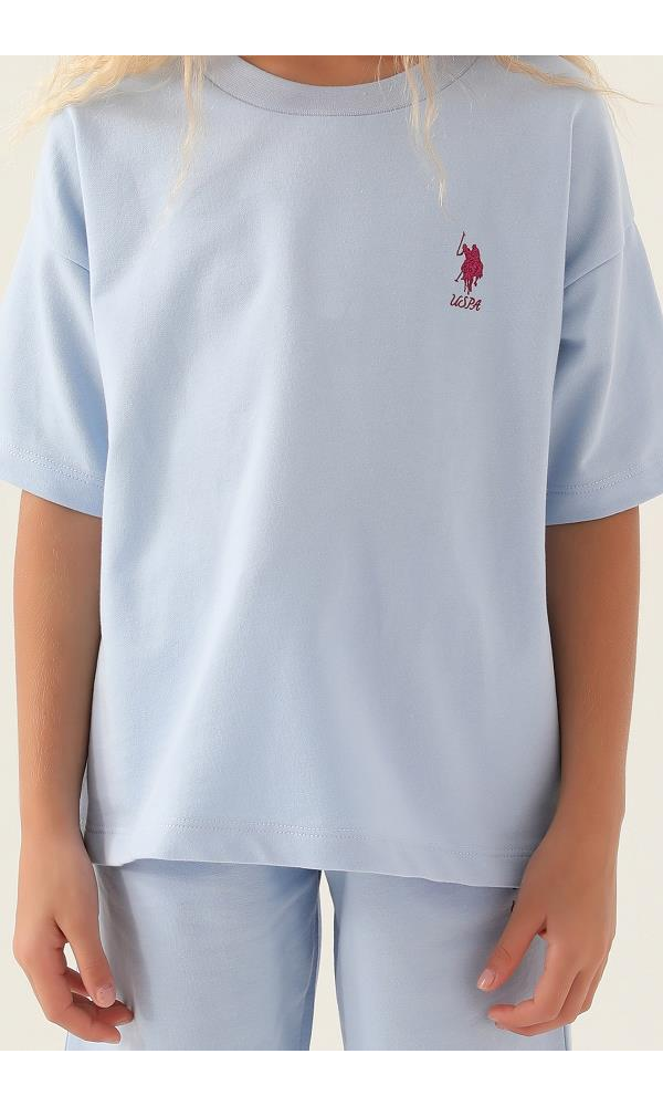 U.S. Polo Assn. Kız Çocuk Bermuda Takım Kavun