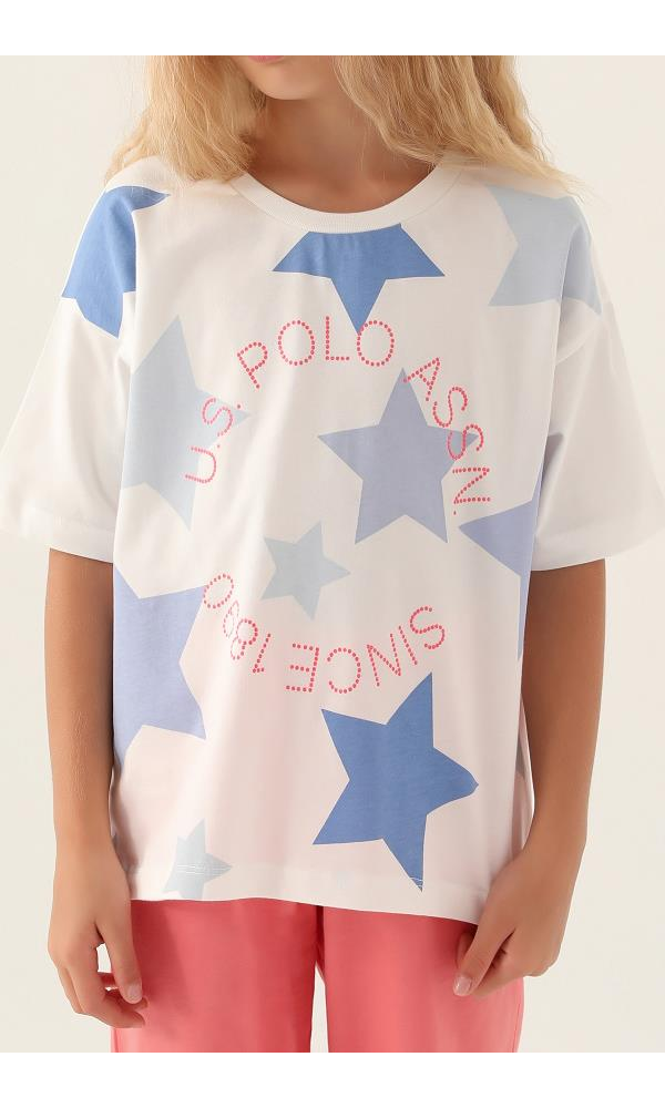 U.S. Polo Assn. Kız Çocuk Kapri Takım Kavun