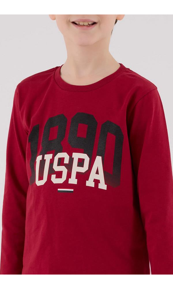 U.S. Polo Assn US2203-4 Erkek çocuk Pijama Takımı BORDO