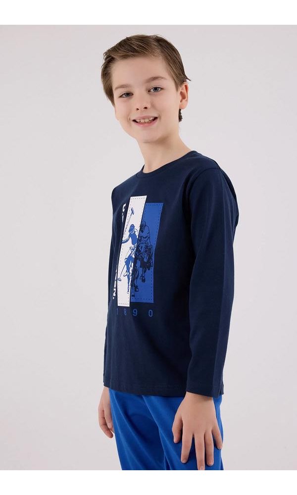 U.S. Polo Assn US2206 -4 Erkek çocuk Pijama Takımı LACİVERT