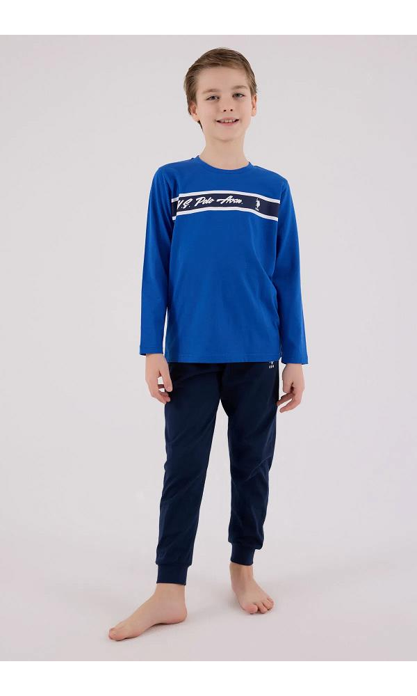 U.S. Polo Assn US2210-4  Erkek Çocuk Pijama Takımı Cobalt