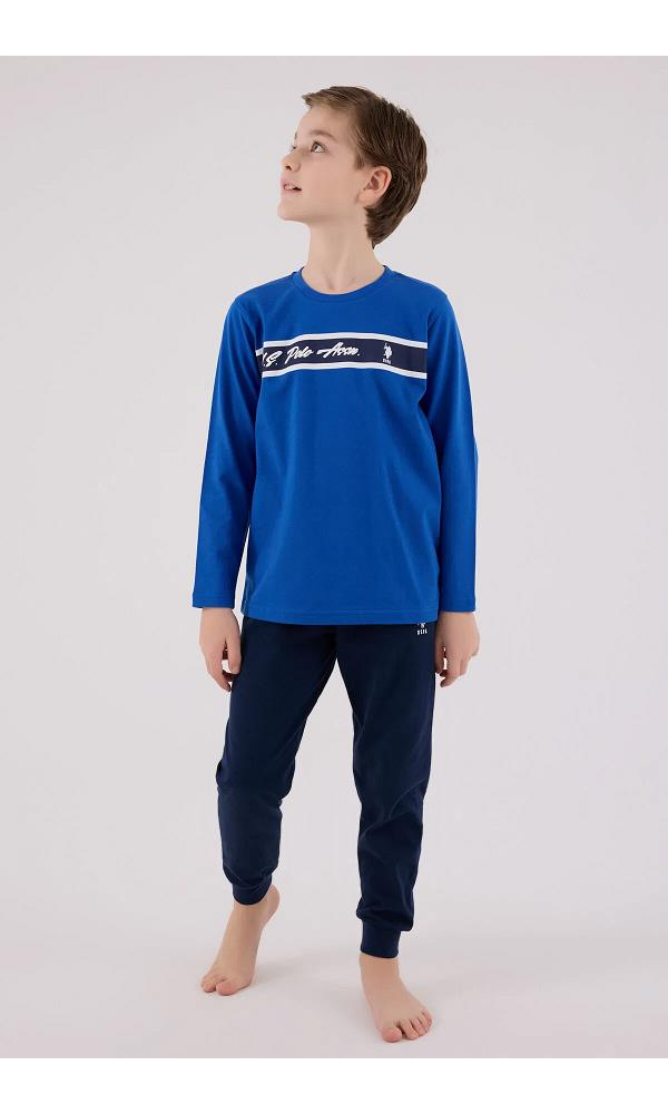 U.S. Polo Assn US2210-4  Erkek Çocuk Pijama Takımı Cobalt