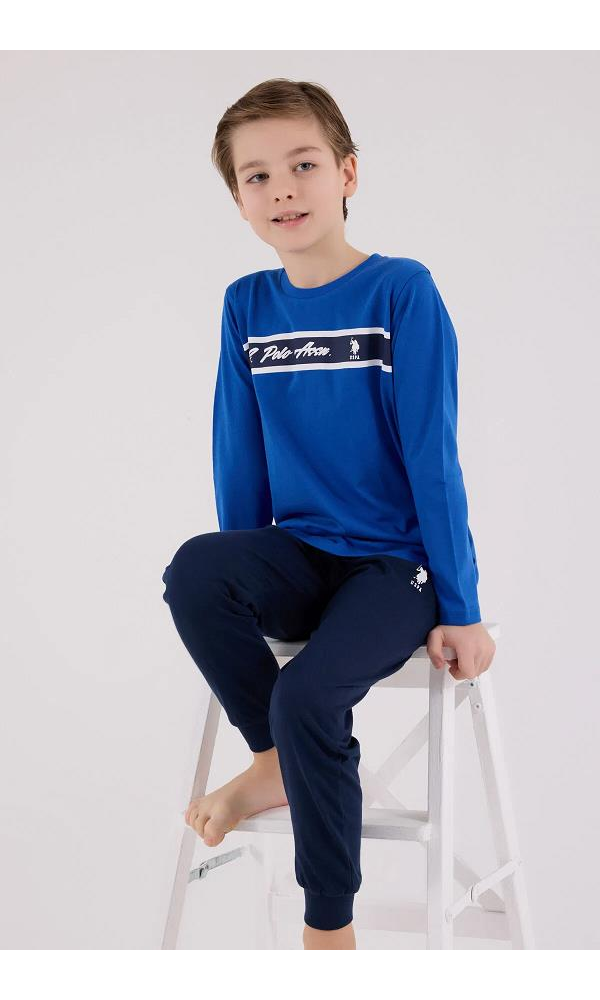U.S. Polo Assn US2210-G Erkek Çocuk  Pijama Takımı Cobalt