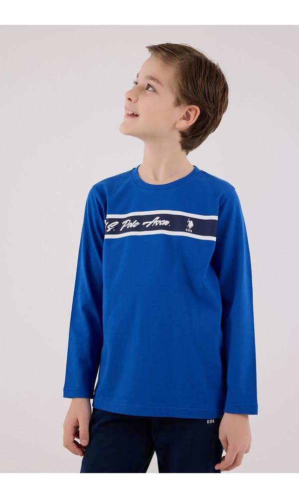 U.S. Polo Assn US2210-G Erkek Çocuk  Pijama Takımı Cobalt