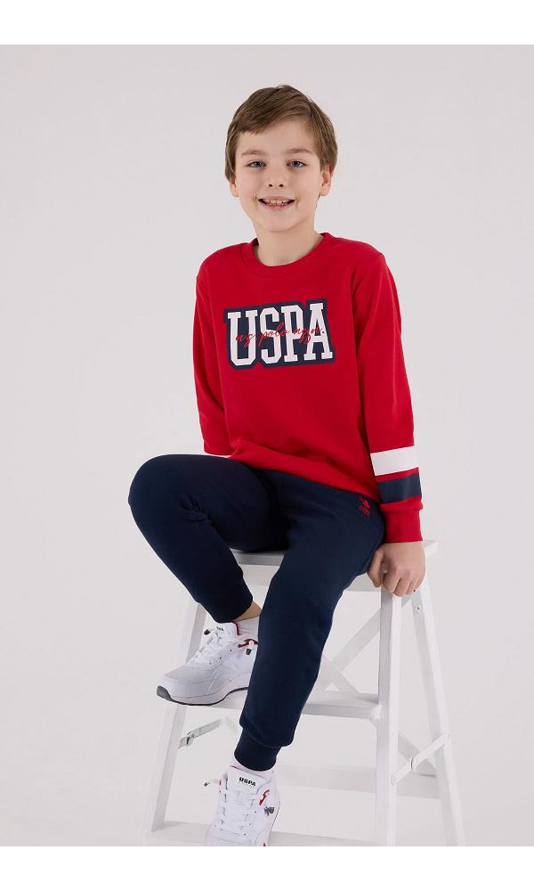 U.s polo assn US2213-4 erkek çocuk eşofman takım KIRMIZI