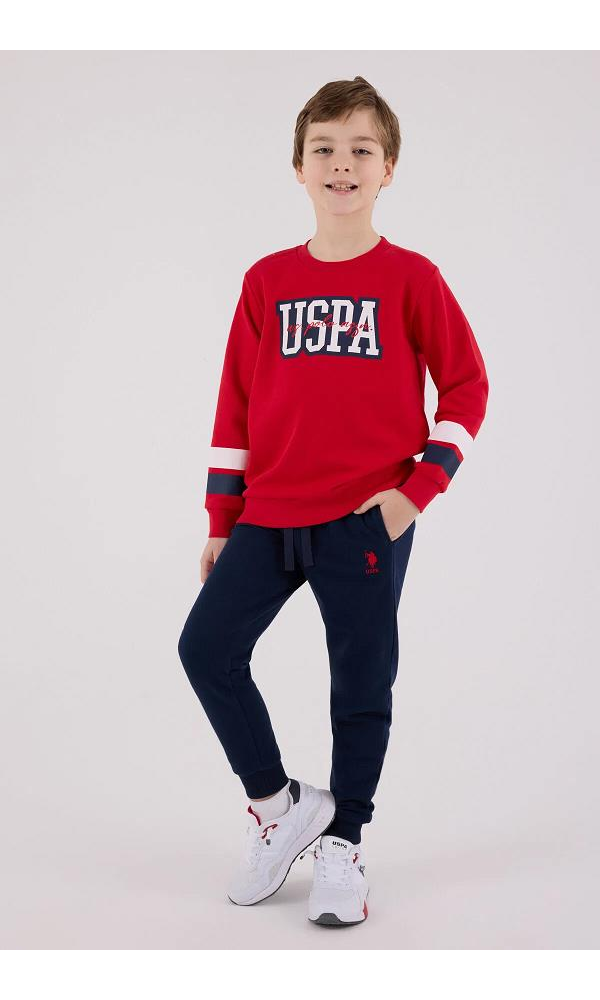 U.s polo assn US2213-4 erkek çocuk eşofman takım KIRMIZI