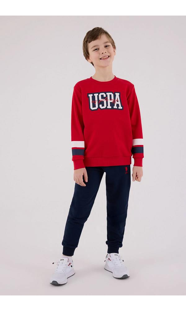 U.s polo assn US2213-4 erkek çocuk eşofman takım KIRMIZI