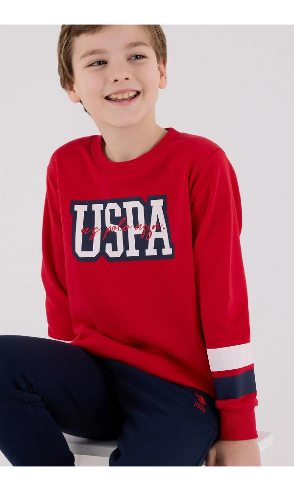 U.s polo assn US2213-4 erkek çocuk eşofman takım KIRMIZI