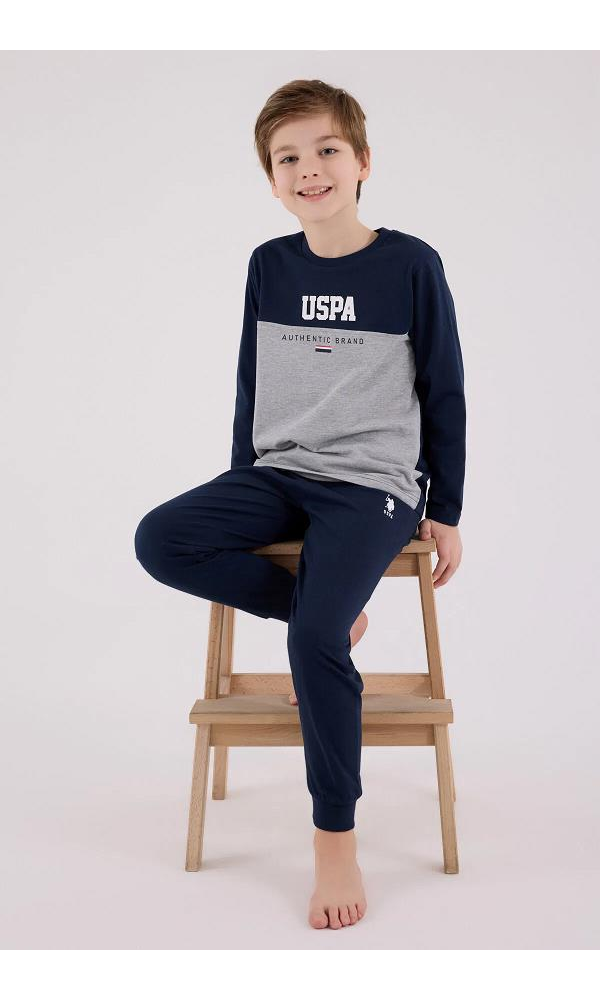U.S. Polo Assn US2220-4  Erkek Çocuk Pijama Takımı İNDİGO