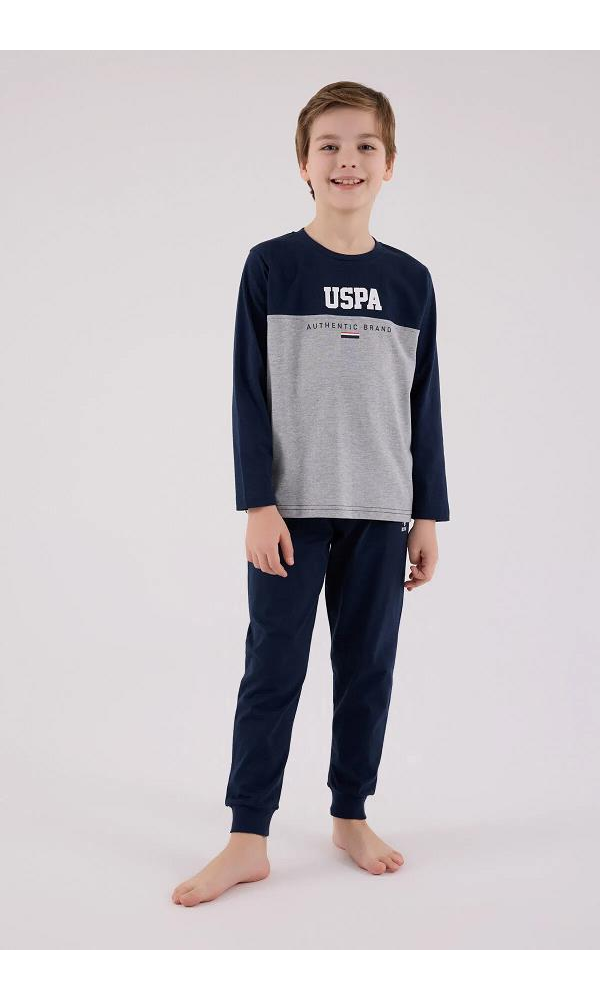 U.S. Polo Assn US2220-4  Erkek Çocuk Pijama Takımı İNDİGO